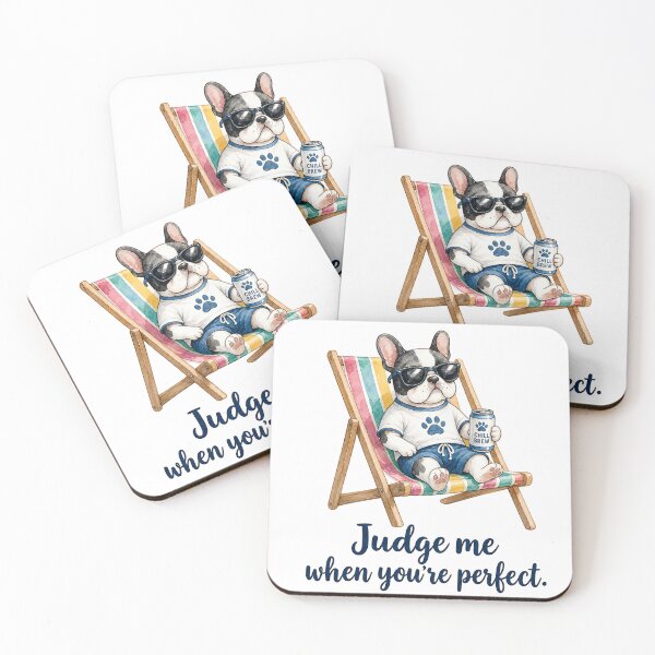 Item preview, Chill Brew French Bulldog Judge Me designed and sold by ArtisticDesignsbyLinda.