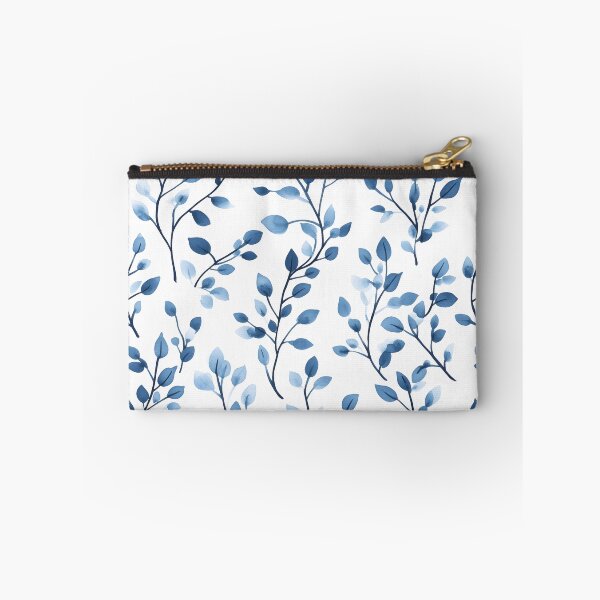 Item preview, Soft blue floral pattern with delicate white blossoms designed and sold by Rue Market.
