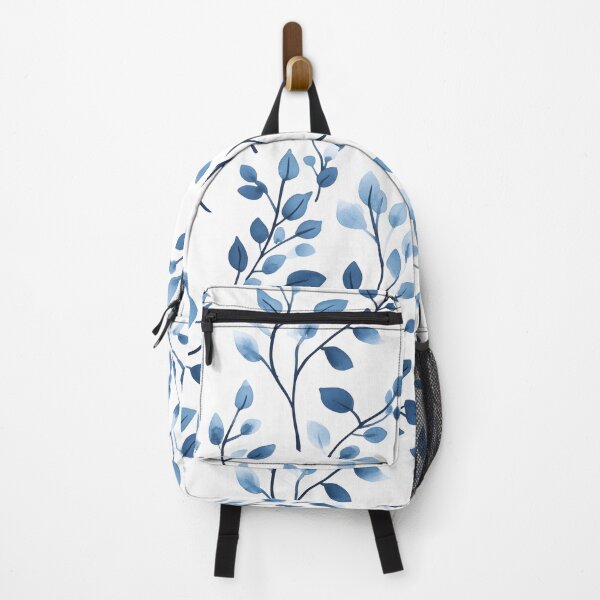 Item preview, Soft blue floral pattern with delicate white blossoms designed and sold by Rue Market.