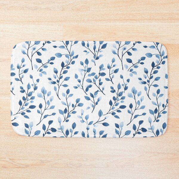 Item preview, Soft blue floral pattern with delicate white blossoms designed and sold by Rue Market.