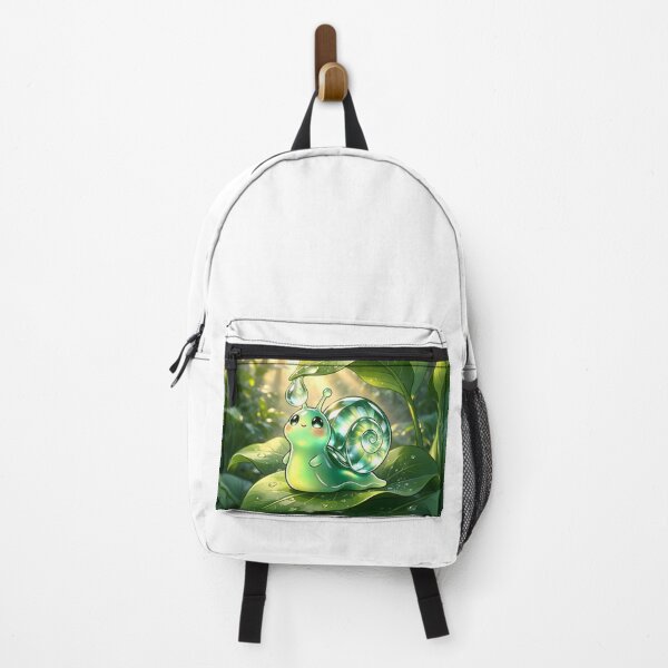 Item preview, Morning Dew Serenity - Cute Emerald Snail on a Fresh Rain-Kissed Leaf designed and sold by ABYSSLAB.