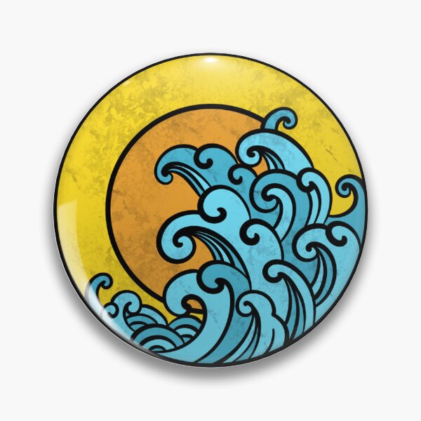 Item preview, golden moon & japanese wave designed and sold by JosieBauch.