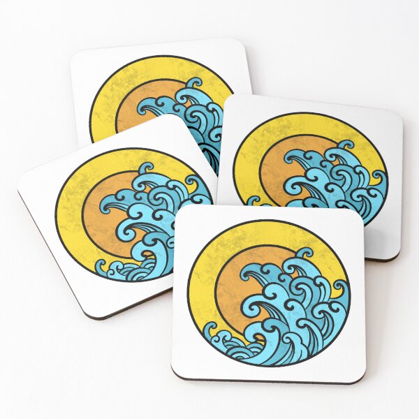 Item preview, golden moon & japanese wave designed and sold by JosieBauch.