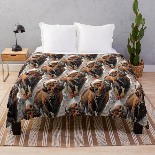 Item preview, Bison Surrounded By Castilleja linariaefolia Flowers Pattern designed and sold by taiche.