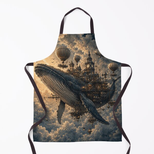 Item preview, Steampunk Whale Flying City Art designed and sold by GrzywaM.