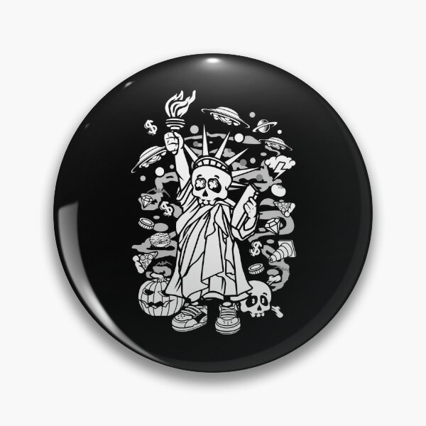 Item preview, Skull Statue Of Liberty Doodle Art Space Pizza Trash Culture designed and sold by Amir9a.