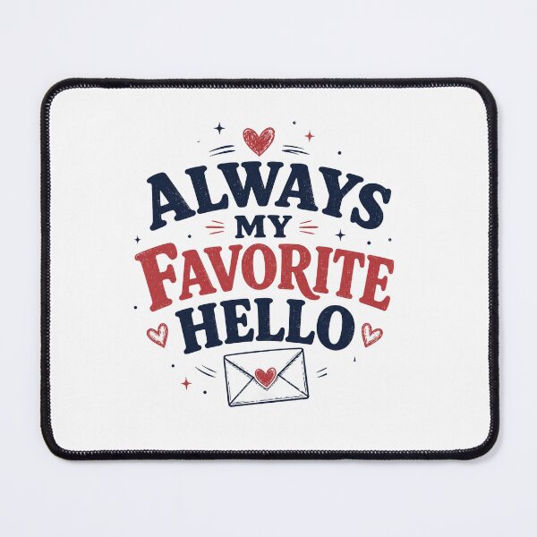 Item preview, Always My Favorite Hello | Cute Romantic Typography | Vintage Love Quote for Couples designed and sold by Lovestickerco.