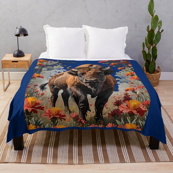 Item preview, An American Bison Surrounded By Castilleja linariaefolia Flowers designed and sold by taiche.