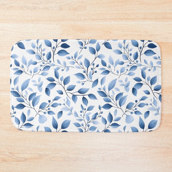 Item preview, Soft blue floral pattern with delicate white blossoms designed and sold by Rue Market.