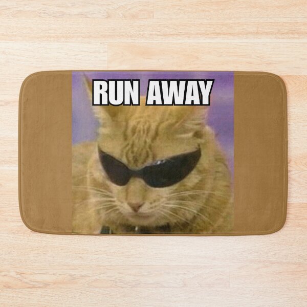 Item preview, Cat Meme 'RUN AWAY' designed and sold by Late Theory.