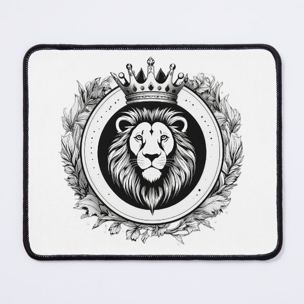 Item preview, Royal Crowned Lion Crest – Elegant Monochrome Heraldic Emblem designed and sold by Artisan Finds Online.
