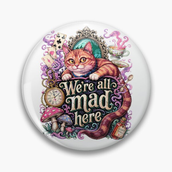 Item preview, We're All Mad Here | Cheshire Cat Wonderland Fantasy Art designed and sold by Jen.Lou.