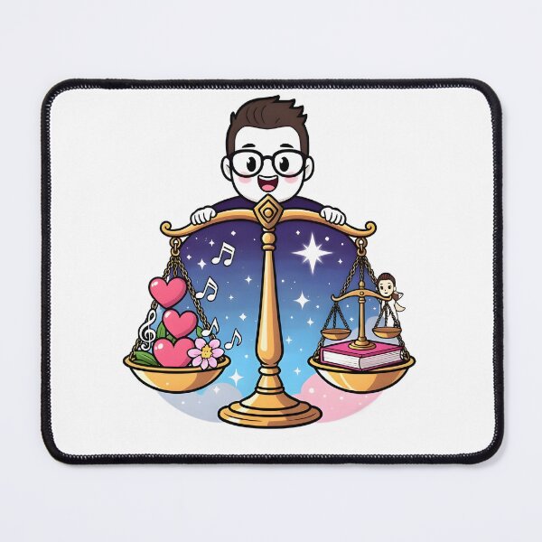 Item preview, Funny Libra Guy Books Music Love Balance Scales Art designed and sold by Zodiac Celestial Art.