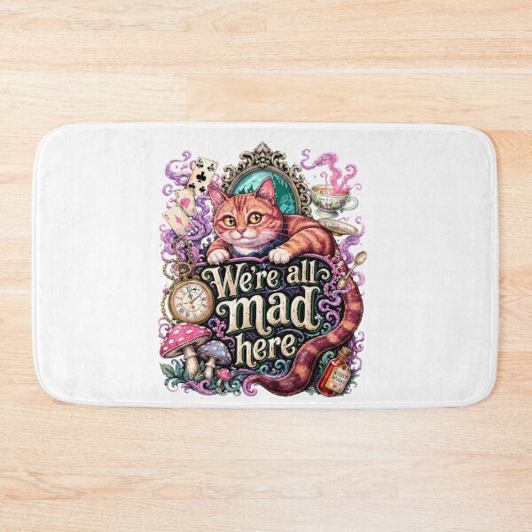 Item preview, We're All Mad Here | Cheshire Cat Wonderland Fantasy Art designed and sold by Jen.Lou.