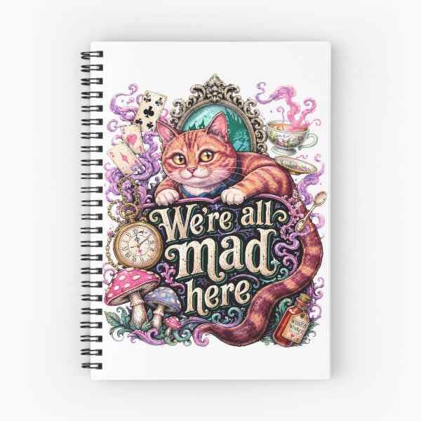 Item preview, We're All Mad Here | Cheshire Cat Wonderland Fantasy Art designed and sold by Jen.Lou.