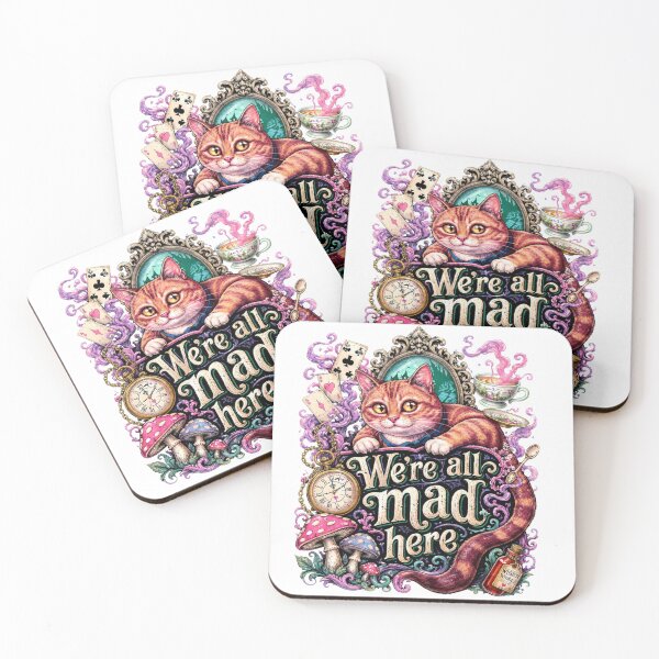 Item preview, We're All Mad Here | Cheshire Cat Wonderland Fantasy Art designed and sold by Jen.Lou.