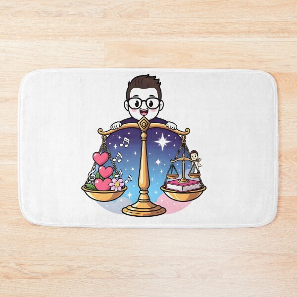 Item preview, Funny Libra Guy Books Music Love Balance Scales Art designed and sold by Zodiac Celestial Art.