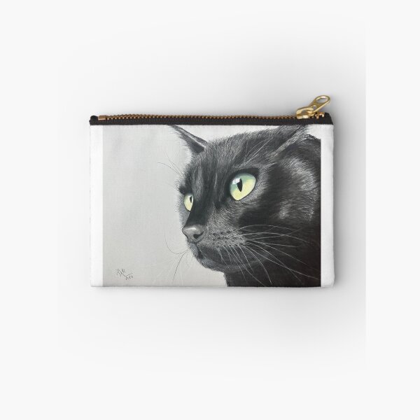Item preview, Black cat yellow eyes original pastel drawing designed and sold by ROXANEDS.