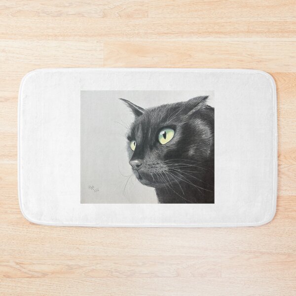 Item preview, Black cat yellow eyes original pastel drawing designed and sold by ROXANEDS.