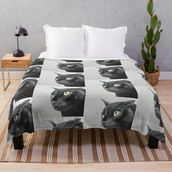 Aperçu de l'œuvre Chat noir, peint aux pastels secs, oeuvre originale créée et vendue par ROXANEDS.