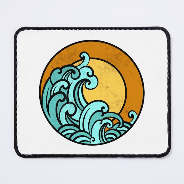 Item preview, japanese great waves & golden sun designed and sold by JosieBauch.