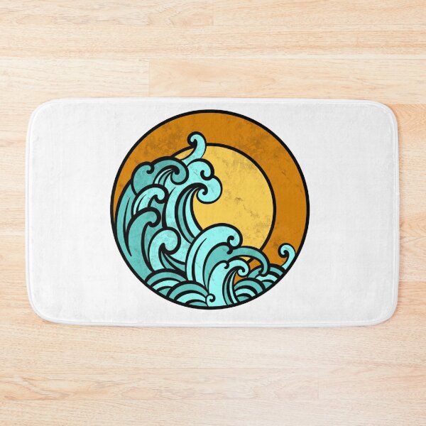 Item preview, japanese great waves & golden sun designed and sold by JosieBauch.