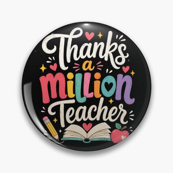 Item preview, Thanks a million teacher with book and pencil brafdesign designed and sold by Brafdesign.