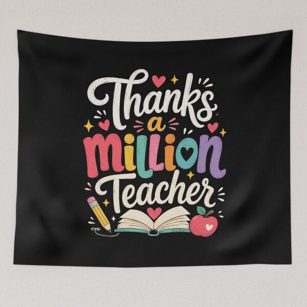 Item preview, Thanks a million teacher with book and pencil brafdesign designed and sold by Brafdesign.