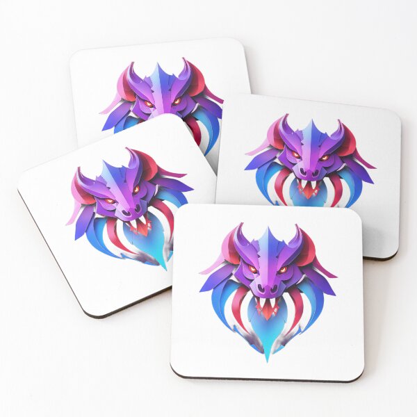 Item preview, Neon Purple Dragon Emblem – Symmetrical Fantasy Vector Logo designed and sold by Artisan Finds Online.