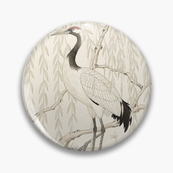 Item preview, Ink Crane Among Willow Branches designed and sold by PictorialWhimsy.