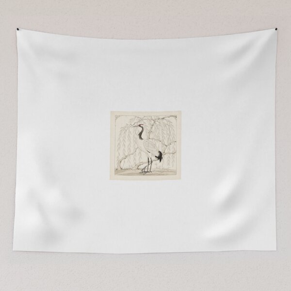 Item preview, Ink Crane Among Willow Branches designed and sold by PictorialWhimsy.
