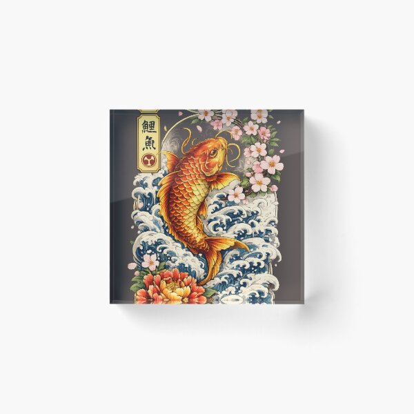 Item preview, Japanese Koi Fish Tattoo | Traditional Irezumi Art with Sakura, Peony & Waves designed and sold by Neo Tokio.