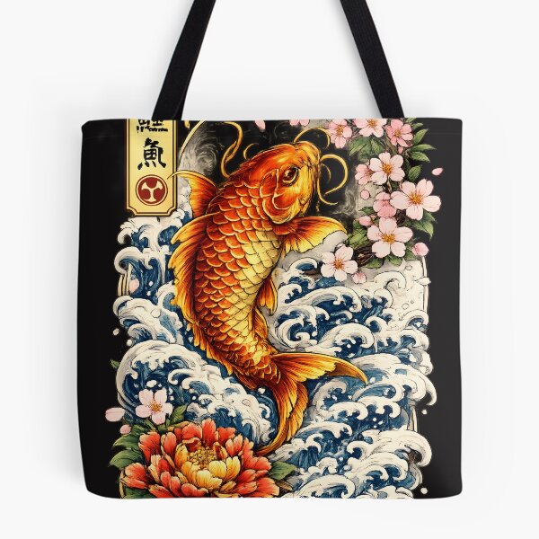 Item preview, Japanese Koi Fish Tattoo | Traditional Irezumi Art with Sakura, Peony & Waves designed and sold by Neo Tokio.