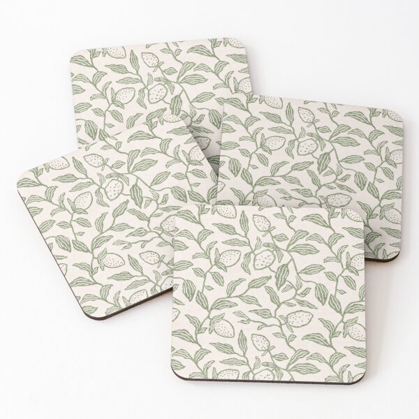 Item preview, Copy of Vintage trailing lemons muted green designed and sold by aliceandida.