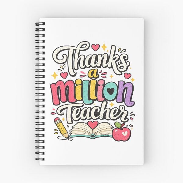 Item preview, Thanks a million teacher with book and pencil clear background brafdesign designed and sold by Brafdesign.