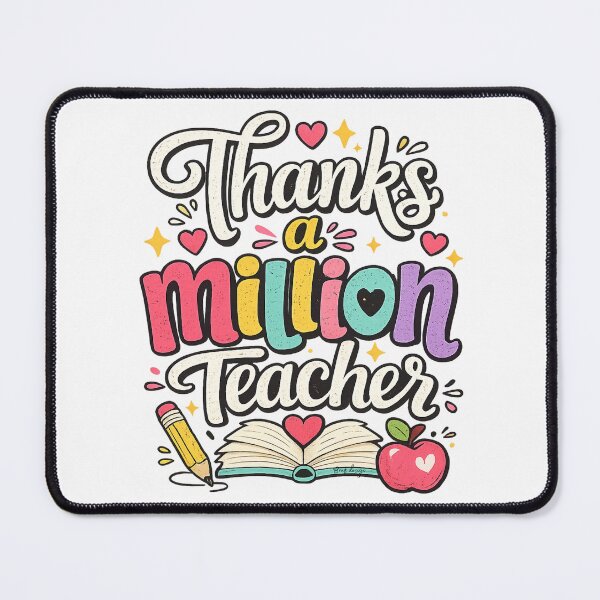 Item preview, Thanks a million teacher with book and pencil clear background brafdesign designed and sold by Brafdesign.