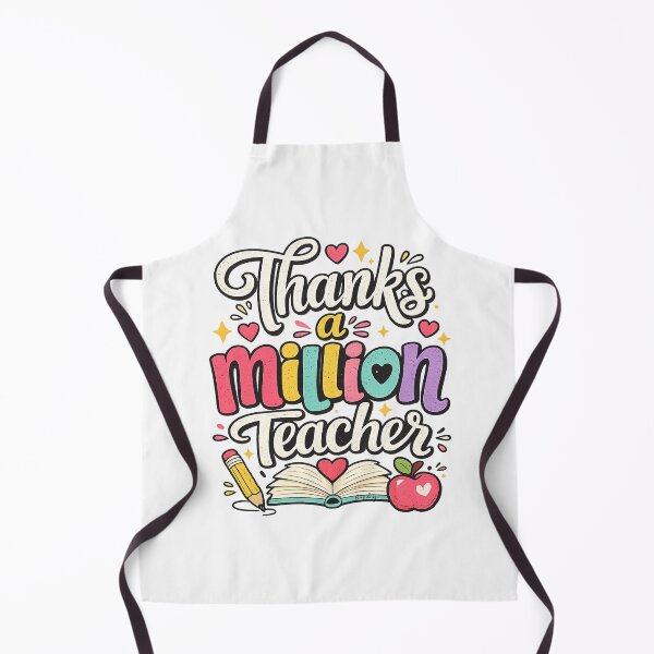 Item preview, Thanks a million teacher with book and pencil clear background brafdesign designed and sold by Brafdesign.