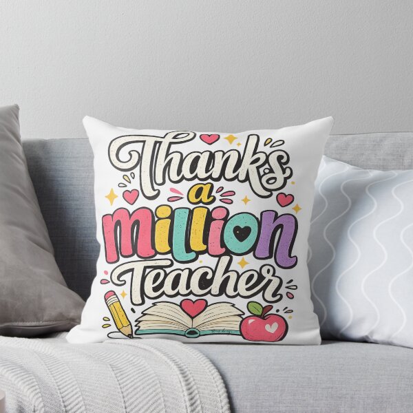 Item preview, Thanks a million teacher with book and pencil clear background brafdesign designed and sold by Brafdesign.