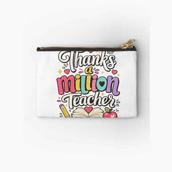 Item preview, Thanks a million teacher with book and pencil clear background brafdesign designed and sold by Brafdesign.