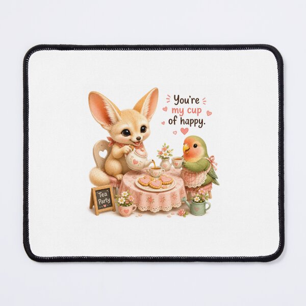 Item preview, Cozy Garden Tea Party with Adorable Desert Fox and Lovebird Friends designed and sold by QuirkNest Studio .