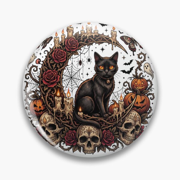 Item preview, Gothic Black Cat Halloween Moon designed and sold by NightSpell.