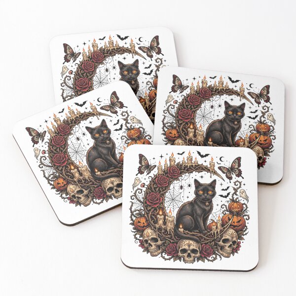 Item preview, Gothic Black Cat Halloween Moon designed and sold by NightSpell.