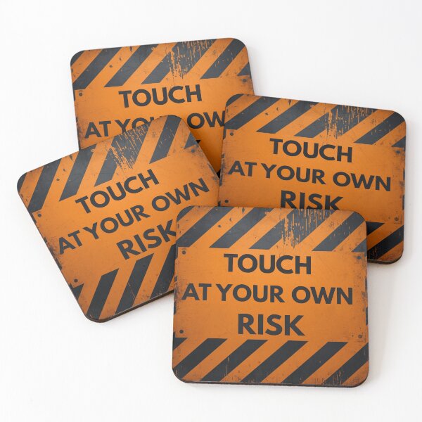 Item preview, Industrial Touch At Your Own Risk Funny Caution Sign designed and sold by Biedroneczka.