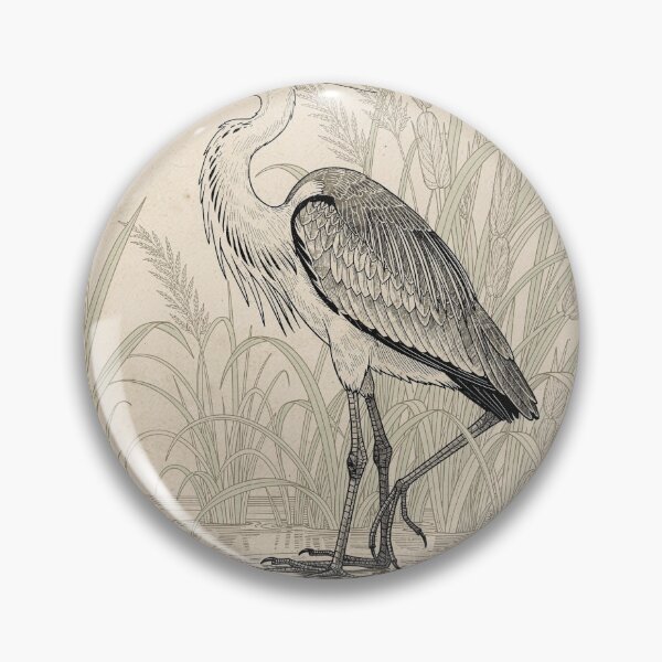 Item preview, Ink Heron in the Reeds designed and sold by PictorialWhimsy.