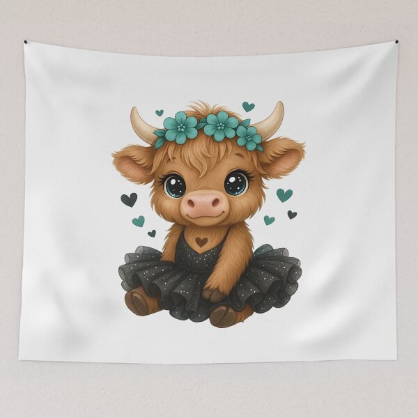 Item preview, Cute Highland Cow Ballerina  designed and sold by Sixtinebzh.