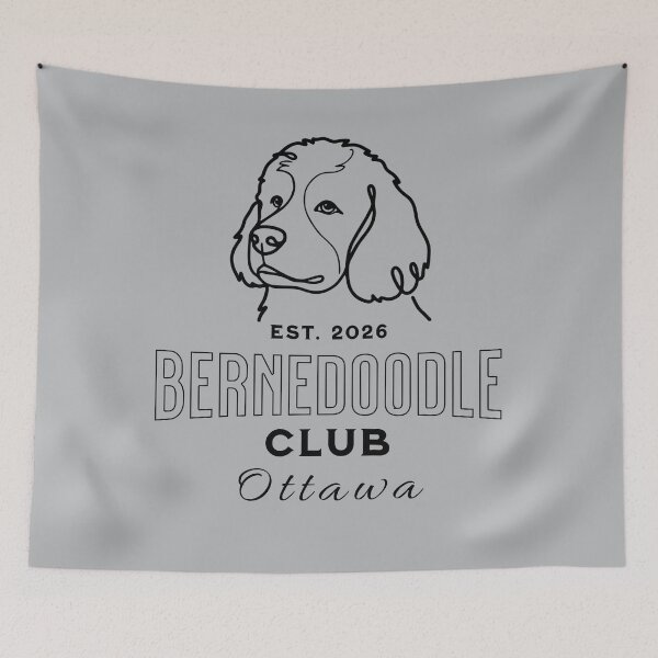 Item preview, bernedoodle club - bernedoodle mom - bernedoodle dad - retro dog shirt - vintage varsity dog designed and sold by JansenGS.