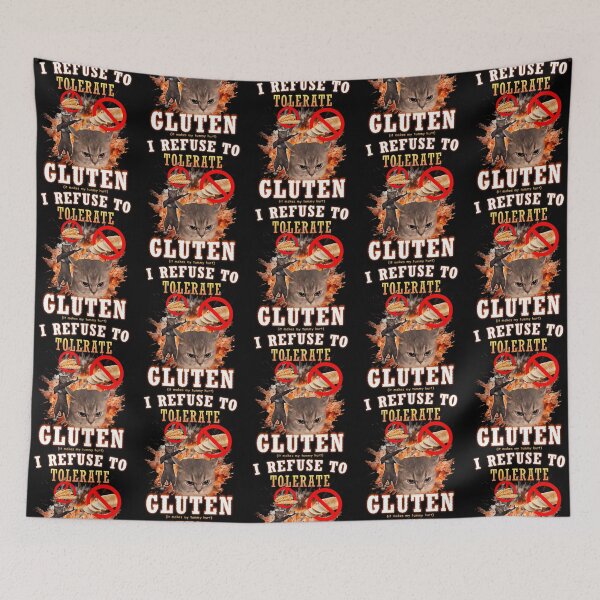 Item preview, I Refuse To Tolerate Gluten Funny Cat Meme designed and sold by harlotoreldela.
