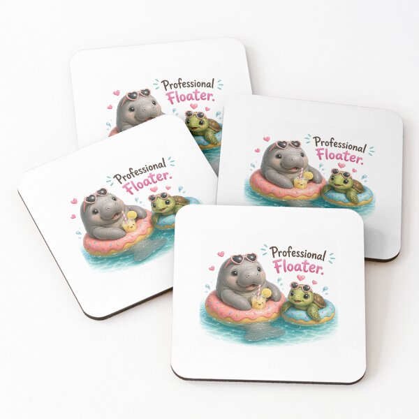 Item preview, Relaxing ocean friends floating on colorful donuts in summer designed and sold by QuirkNest Studio .