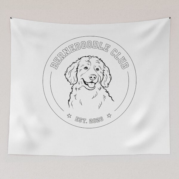 Item preview, bernedoodle club - bernedoodle mom - bernedoodle dad - retro dog shirt - vintage varsity dog designed and sold by JansenGS.