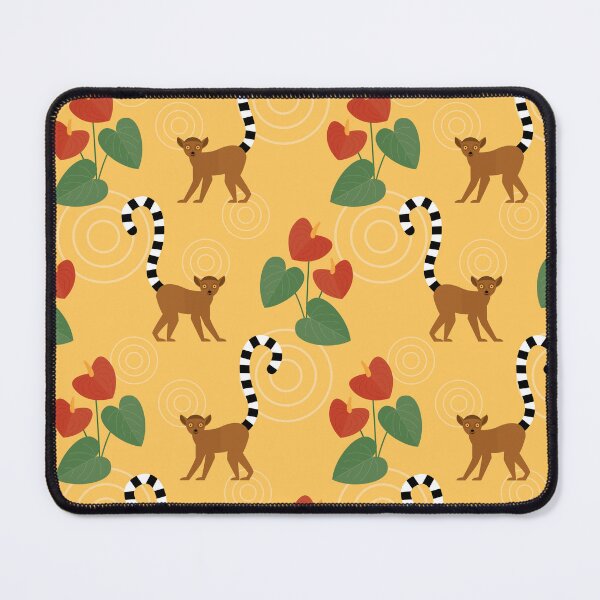 Item preview, Ringtailed lemurs on yellow designed and sold by reneesillus.
